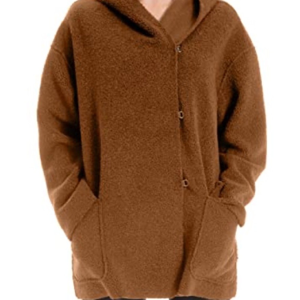 🧣Max Studio Brown Teddy Jacket - Picture 2 of 6